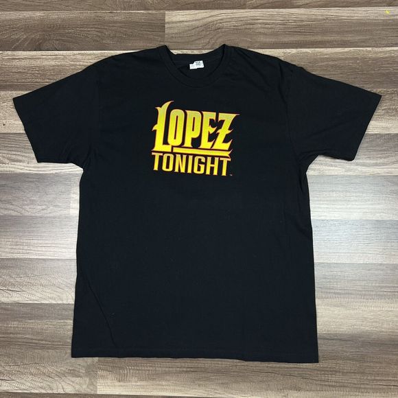 Lopez Tonight George Lopez TV Show Promo Shirt Black Short Sleeve Men’s Sz Large - Picture 1 of 8